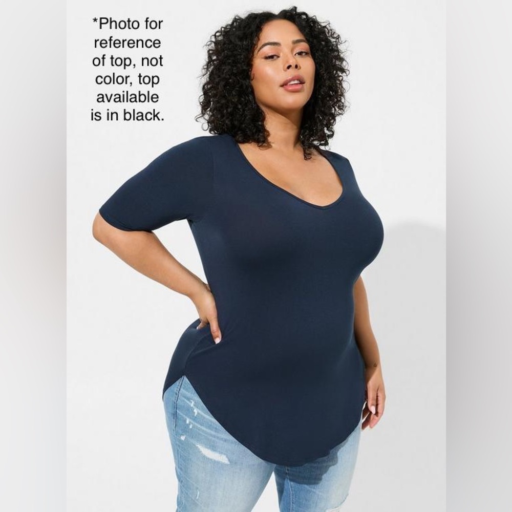 Torrid Black Favorite Tunic Super Soft V-Neck Tunic Tee